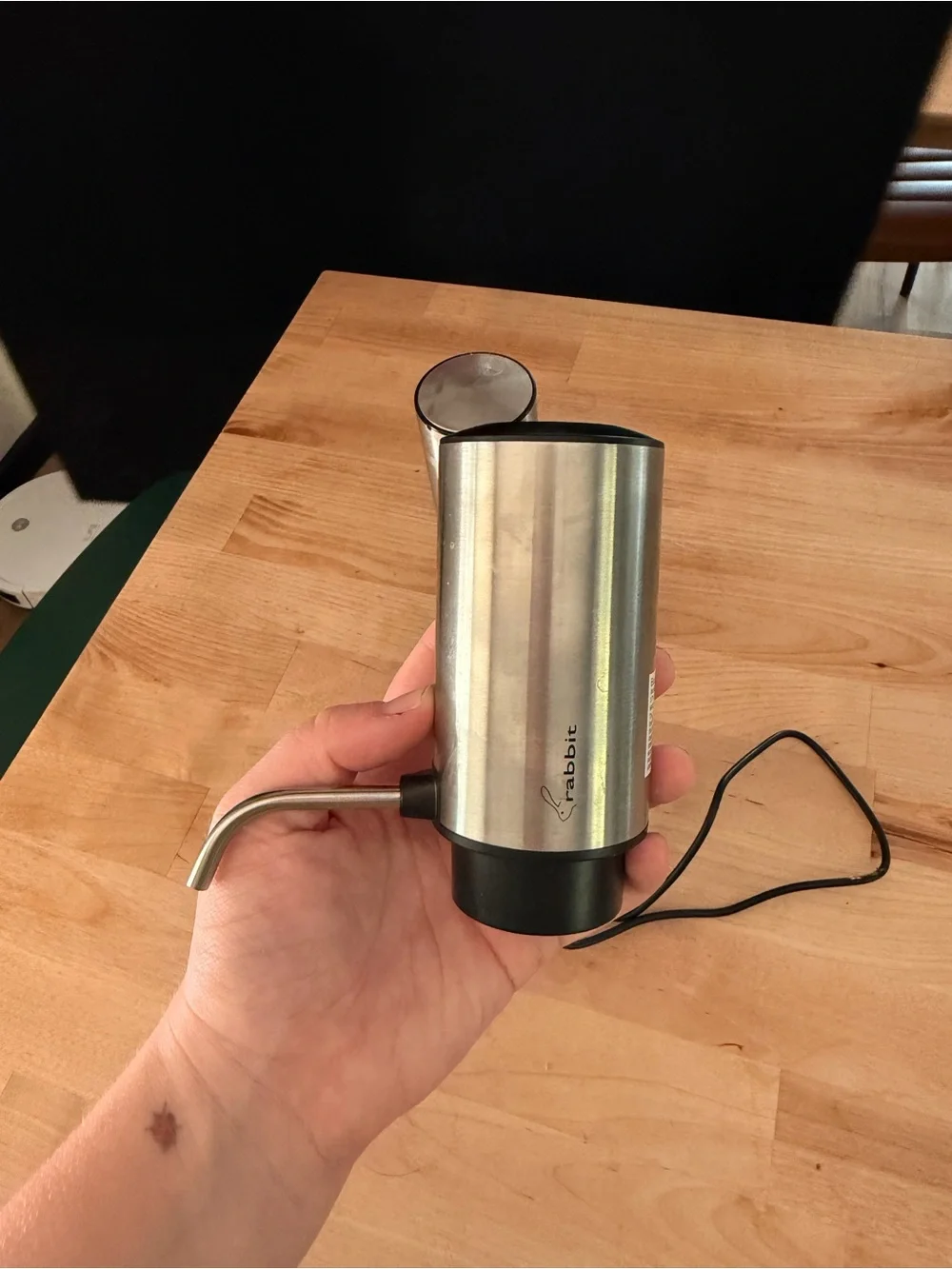 Rabbit Stainless Steel Electric Wine Opener and Pump - Silver- Like New